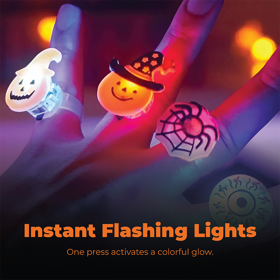 🔥Last Day 50% OFF🔥 Halloween LED Glow Rings (50pcs set)