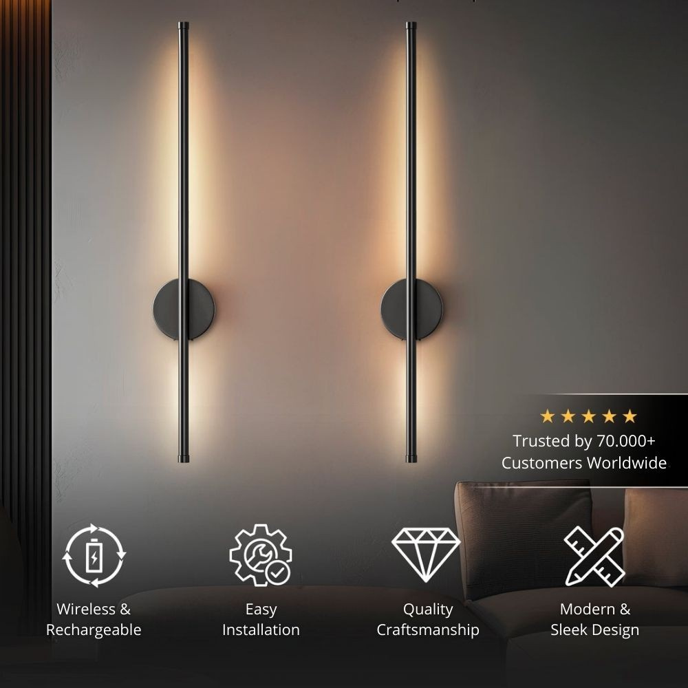 NoirBeam™ Rotatable Wireless Wall Sconces for Effortless Mood Lighting Anywhere