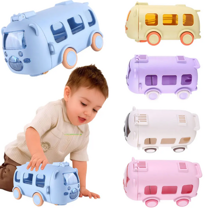 AquaGo™ Bus Water Bottle For Kids – 500ml Leakproof, BPA-Free with Sipper, Straw & Lock