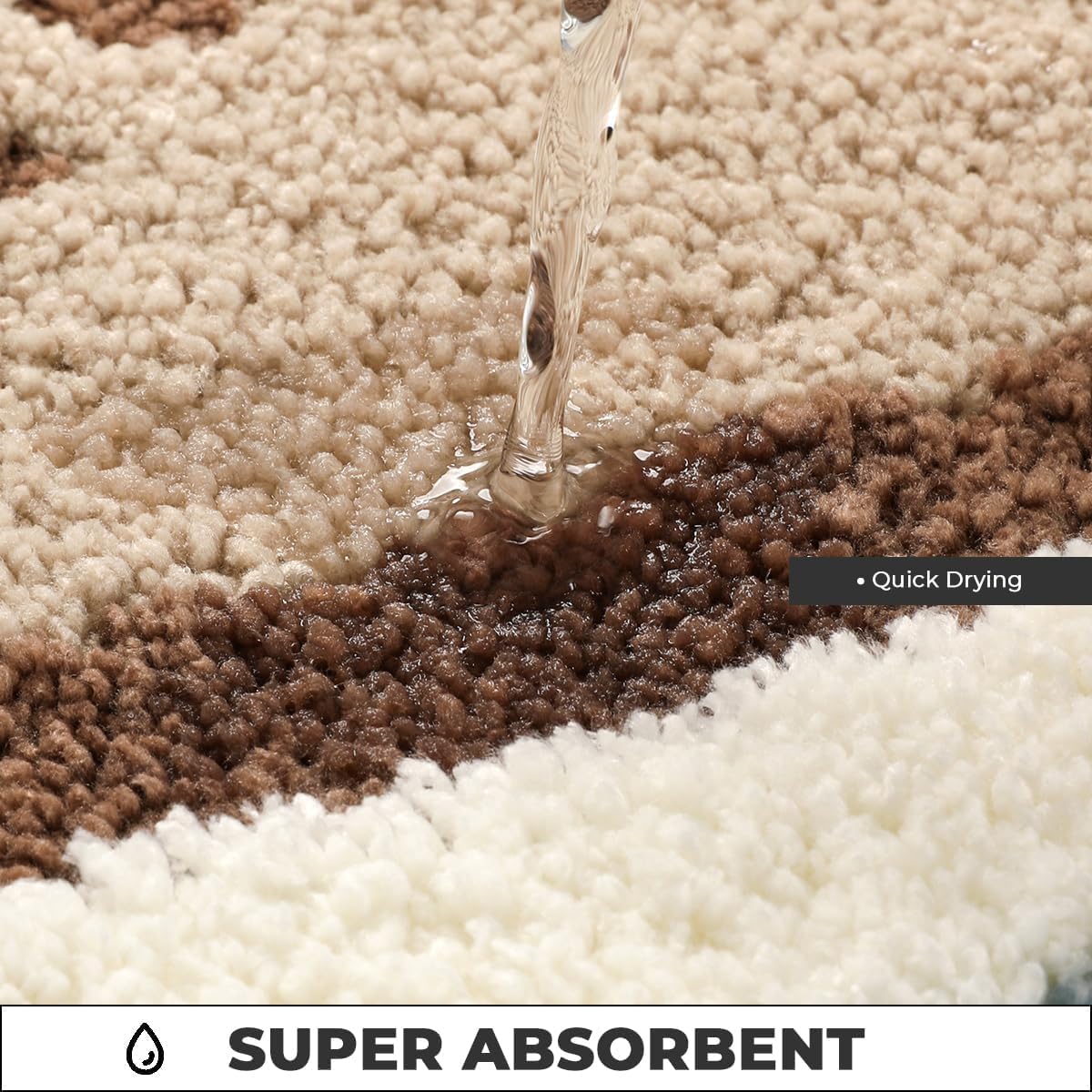 Beach-Themed Plush Footprint Mat – Neutral Texture