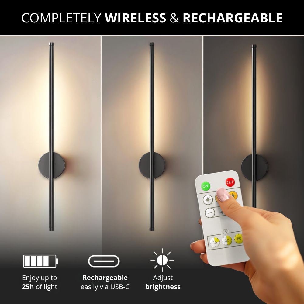 NoirBeam™ Rotatable Wireless Wall Sconces for Effortless Mood Lighting Anywhere