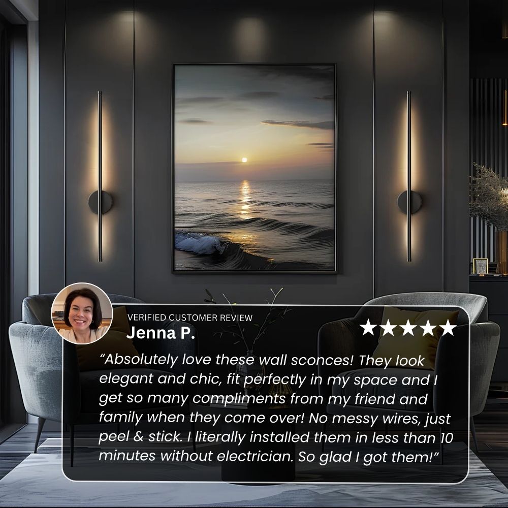 NoirBeam™ Rotatable Wireless Wall Sconces for Effortless Mood Lighting Anywhere