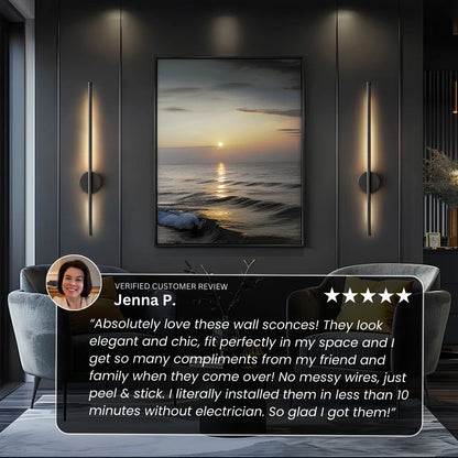NoirBeam™ Rotatable Wireless Wall Sconces for Effortless Mood Lighting Anywhere