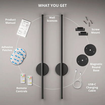 NoirBeam™ Rotatable Wireless Wall Sconces for Effortless Mood Lighting Anywhere