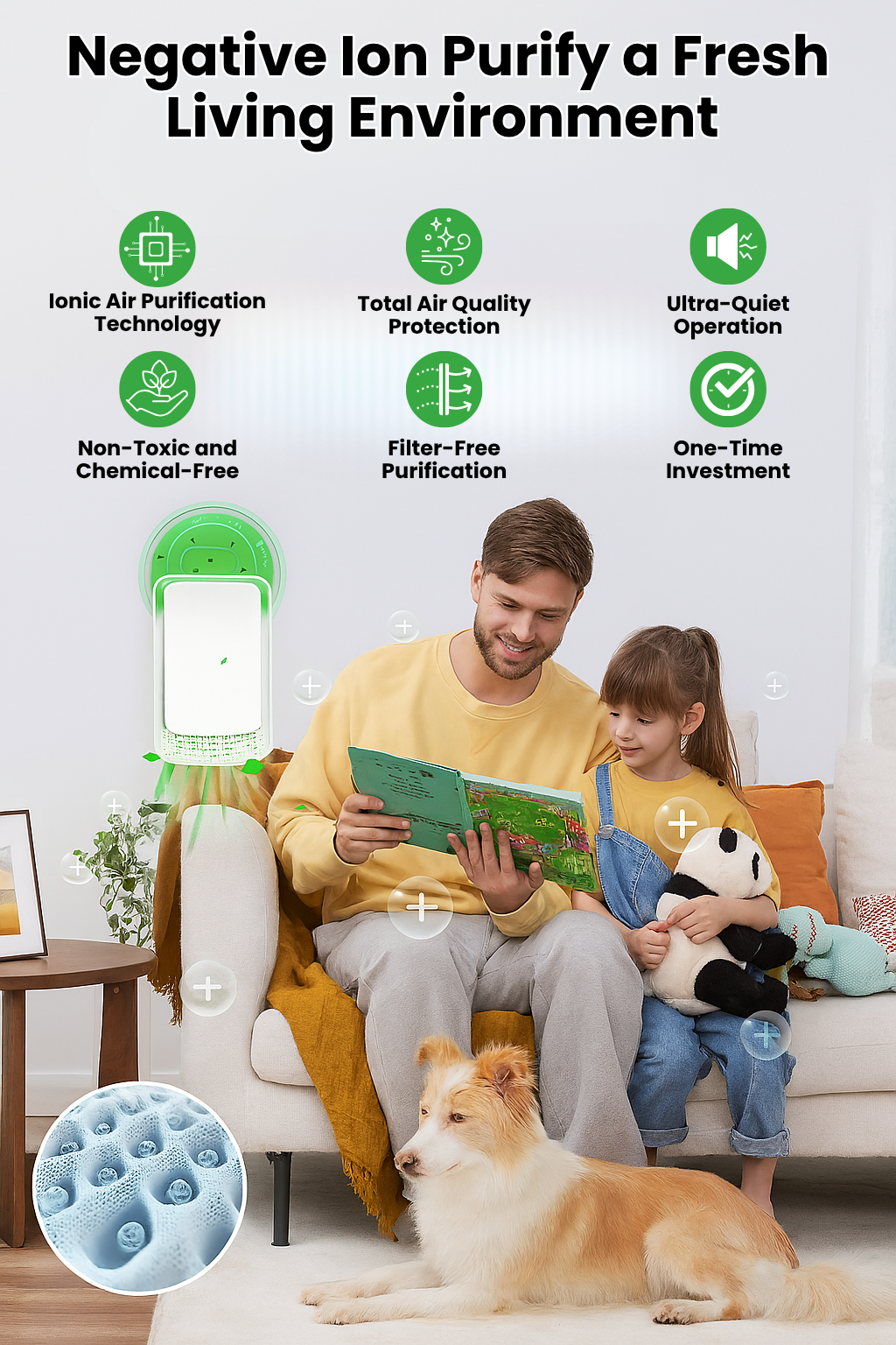 LunoAir™ Ionic Air Purifier For Home & Office | Forget Dust, Allergens, and Bad Smells