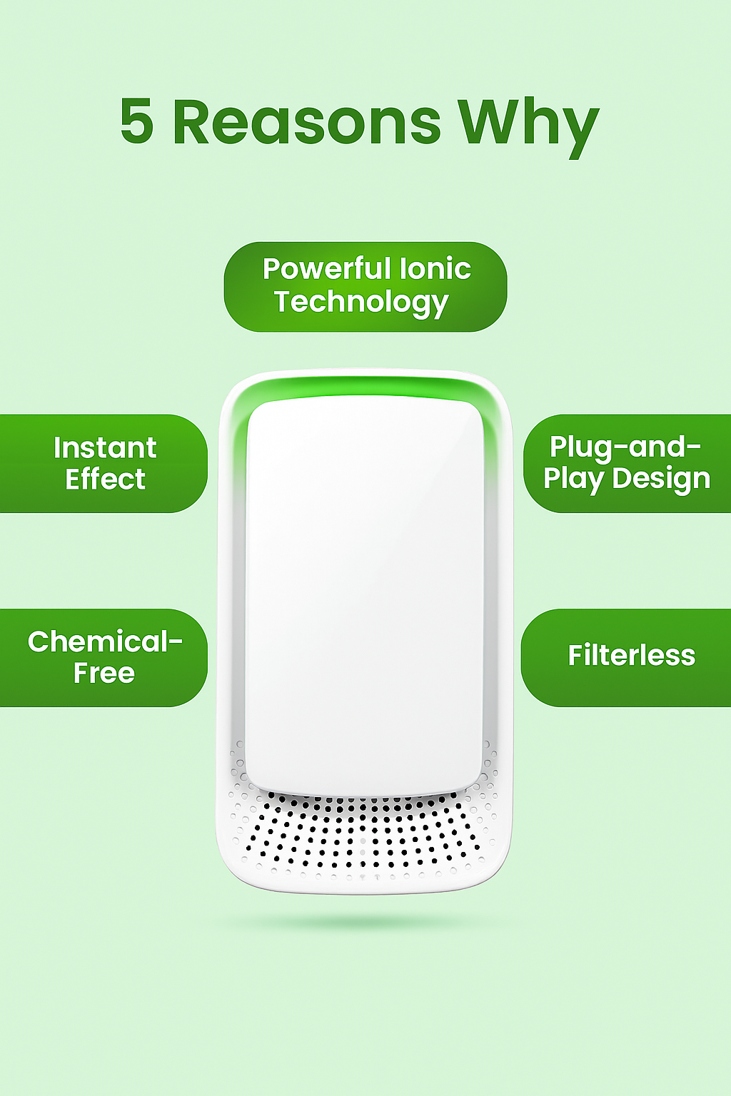 LunoAir™ Ionic Air Purifier For Home & Office | Forget Dust, Allergens, and Bad Smells