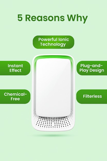 LunoAir™ Ionic Air Purifier For Home & Office | Forget Dust, Allergens, and Bad Smells
