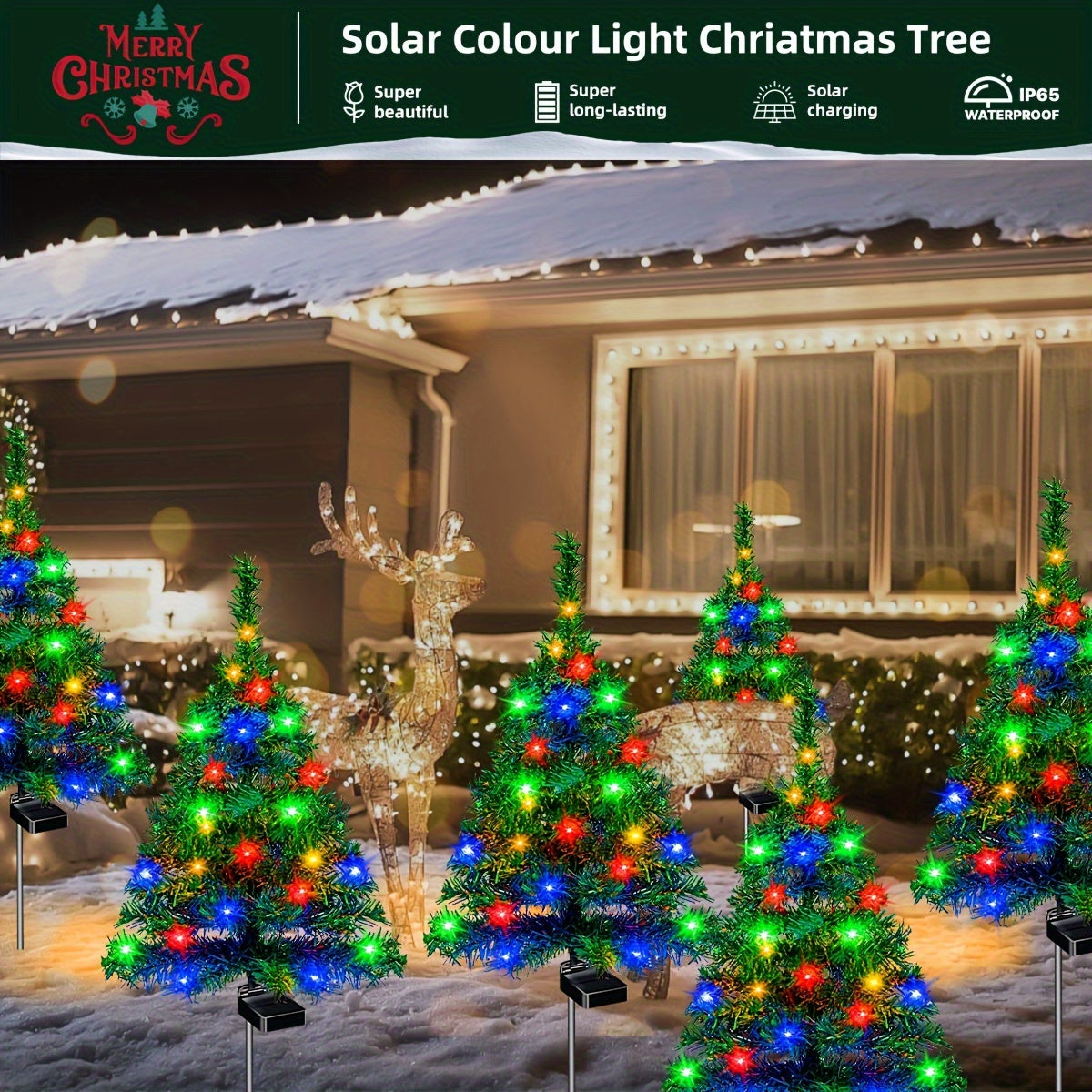 SolaLuxe™ Powerful Solar Christmas Tree Lights with Automatic Activation