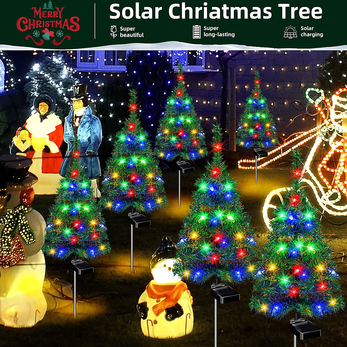 SolaLuxe™ Powerful Solar Christmas Tree Lights with Automatic Activation